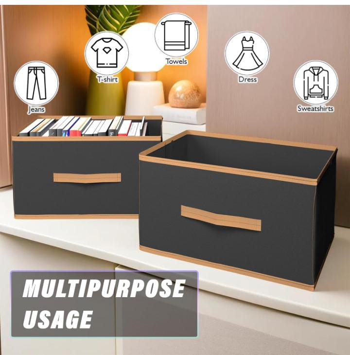 HomVault multipurpose Black Storage Box (Pack Of 1)
